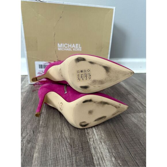 Michael Kors Whitby Feather Trim Suede Ankle Boot Size 7 $250 - Picture 12 of 14